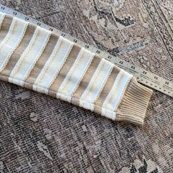 J. Crew Factory Tan and Cream Striped Cardigan - Picture 6 of 9